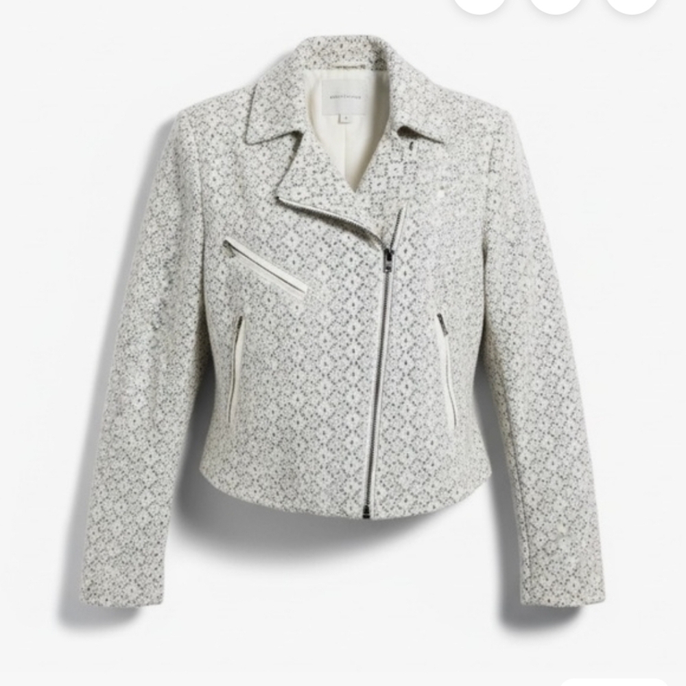 DOLAN Women's Beige Lace Moto Jacket
